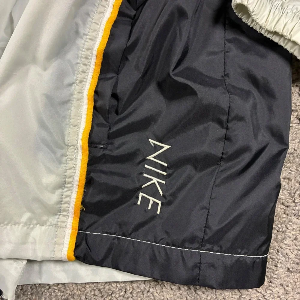 Vintage 90s Nike Windbreaker Jacket Gray Black Yellow Size Large Streetwear